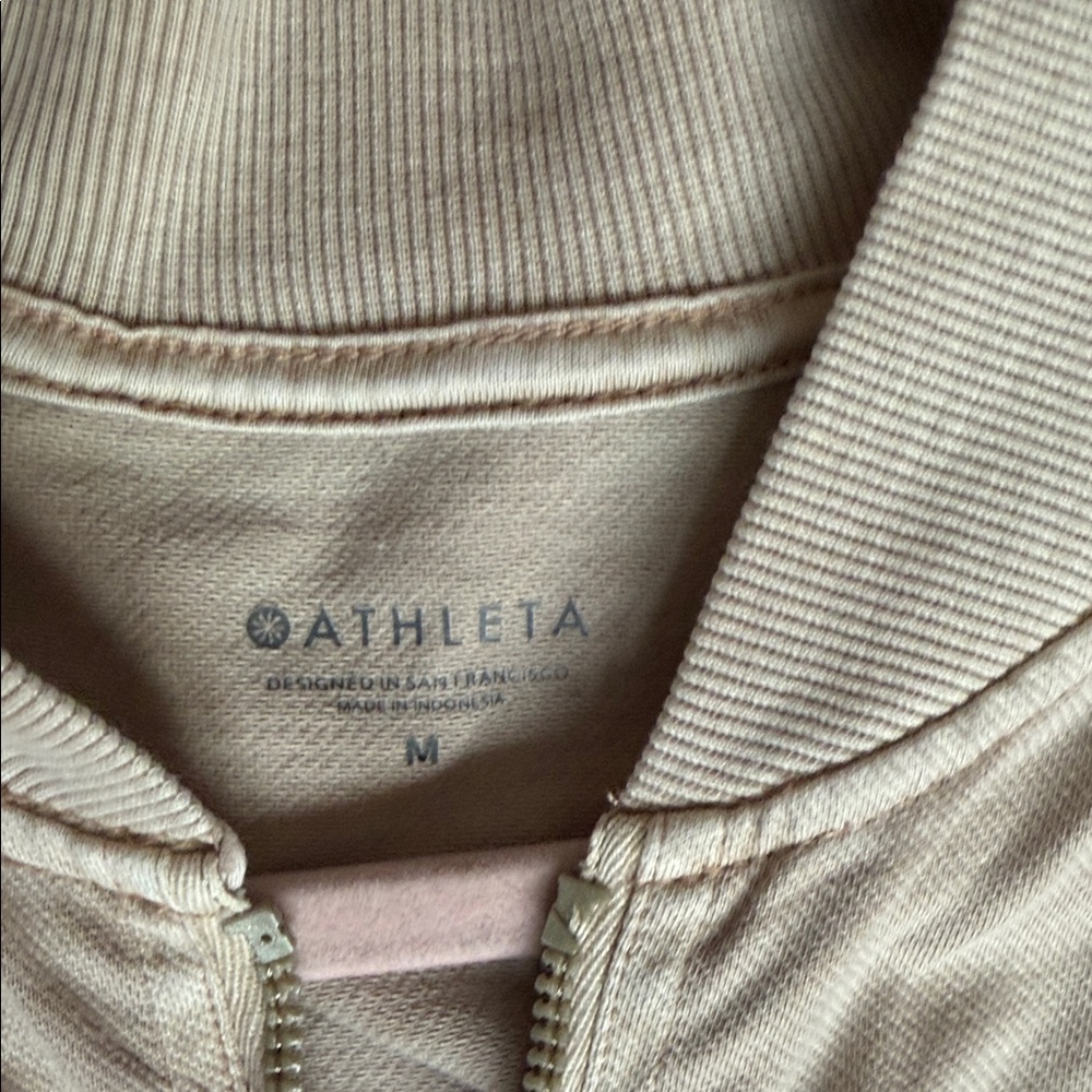Athleta Light Tan Ribbed Jacket - Picture 2 of 3